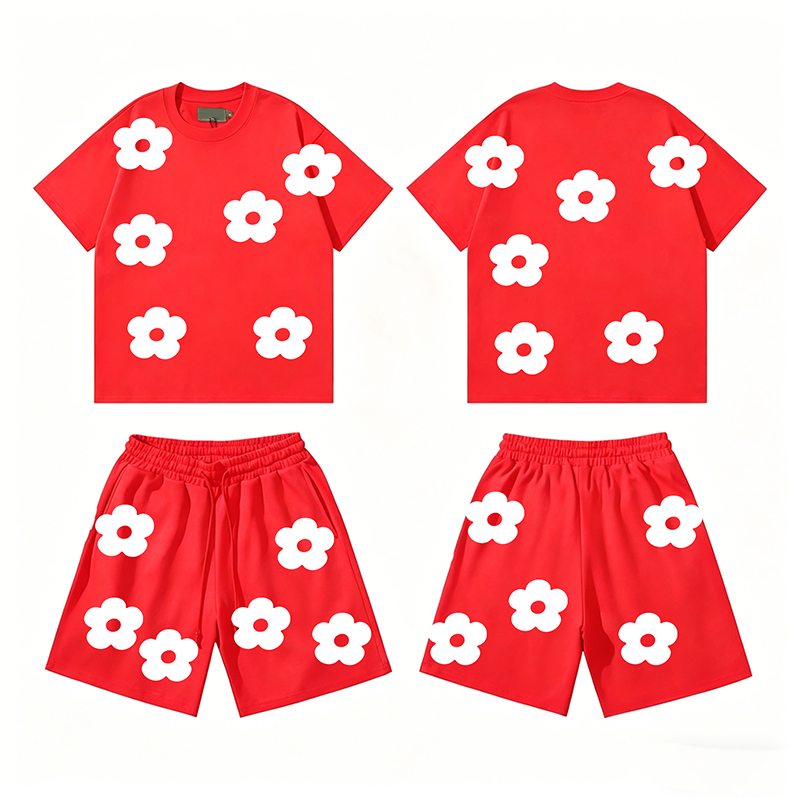 Ensemble manches courtes-rouge