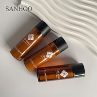 SANHOO 5 étoiles fournitures taille bouteille hôtel commodités ensemble de toilette personnalisé cheveux shampooing et revitalisant jetable