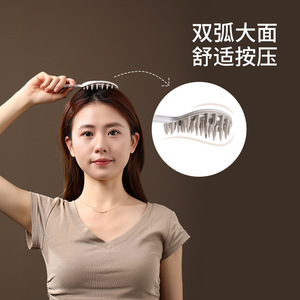 FaSoLa Long-Handled Shampoo Comb Large White Skin-Friendly Hair Cleaner Scalp Relief Home Use - Product Image 5