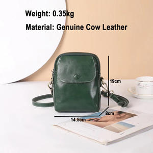 Bolso Bandolera de Cuero Andong para Mujer, Bolso para Teléfono de Cuero Vacuno Genuino, Bolsos Pequeños Cuadrados de Piel de Vaca de Primera Capa, Moda 8881 - Product Image 2