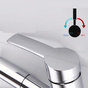 Robinet de lavabo moderne extractible 59-1 en laiton, monotrou, mitigeur chaud/froid à poignée unique - Product Image 3