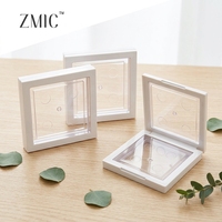 Boîtier compact carré vide pour poudre, palette de maquillage en plastique avec fenêtre transparente, palette pour blush et illuminateur, palette personnalisée pour sourcils et correcteur
