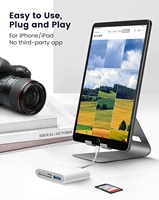 Lector de Tarjetas SD y TF 4 en 1 de 8 Pines, Kit de Conexión USB 3.0 OTG para Cámara, Compatible con iPhone, iPad, Hubs, Teclados, Audio y Ethernet