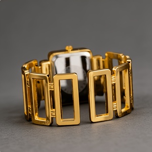 Reloj de Mujer Rectangular de Lujo con Incrustaciones de Diamantes de Imitación, Función de Hora Mundial, Movimiento de Cuarzo y Correa de Aleación - Product Image 5