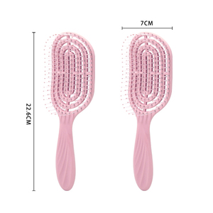 En gros, peigne démêlant antistatique en plastique lisse pour coiffure, brosse creuse pour cheveux bouclés et secs, outils de coiffure de salon - Product Image 2