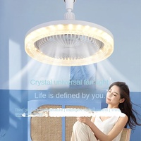 Ventilateur de plafond intelligent à intensité variable avec moteur AC, en plastique, 36 pouces, pour salle de bain, 3 pales, 3 vitesses, télécommande, rotation à 360°, LED moderne