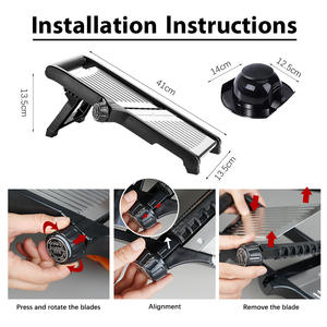 Trancheuse à <span class=keywords><strong>mandoline</strong></span> manuelle pour fruits et légumes, coupe-fromage, carotte, croustilles, oignon, frite, acier durable, métal - Product Image 3