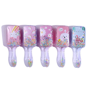 Vente chaude dessin animé impression brosse à cheveux peigne brillant cristal Quicksand coussin d'air antistatique brosse à cheveux Massage enfants peigne à cheveux - Product Image 5