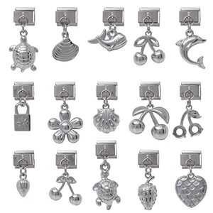 Diseños de Moda, Dijes Italianos de Acero Inoxidable, Dijes de Dibujos Animados, Dijes de Animales Marinos, Dijes de Corazón, Colgantes Italianos, Pulseras con Dijes, Joyería - Product Image 2