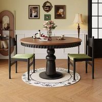 2026 Mid-Century Design Französisches Retro Massivholz Esstisch- und Stuhl-Set