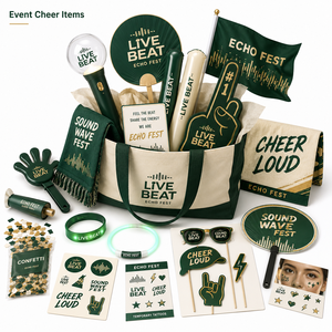 Bolsa de Regalo Personalizada para Festivales de Música con Toalla Impresa, Botella de Agua, Pegatinas y Tatuajes Temporales para Promoción de Conciertos - Product Image 1