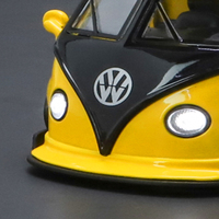 Bus miniature en alliage moulé sous pression à l'échelle 1/32, modèle de voiture avec simulation de son et de lumière, portes ouvrables, jouet en métal pour enfants, cadeau pour garçon