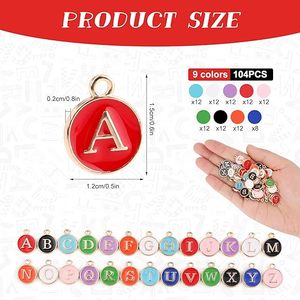 Colgantes de Letras Esmaltados de Doble Cara A-Z para Fabricación de Joyas DIY: Pulseras, Collares y Pendientes al por Mayor - Product Image 2
