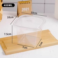 Boîte alimentaire rectangulaire jetable en plastique PET transparent pour gâteaux, pain, biscuits et desserts