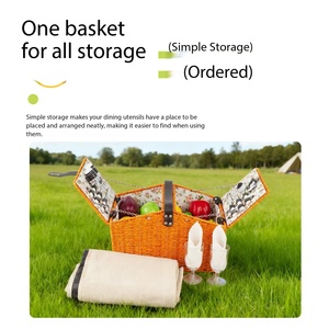 Cesta de Picnic para Playa, Cesta con Tapa Cuadrada o Redonda, para Acampar al Aire Libre, Playa, Citas Románticas, Día de San Valentín - Product Image 5