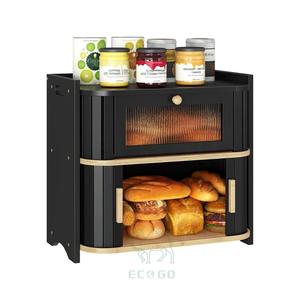 กล่องขนมปังไม้ไผ่โมโซ 2 ชั้น ทรงสี่เหลี่ยมผืนผ้า กันน้ำ เป็นมิตรกับสิ่งแวดล้อม ช่วยรักษาความสดใหม่ สำหรับจัดเก็บบนเคาน์เตอร์ครัว - Product Image 3