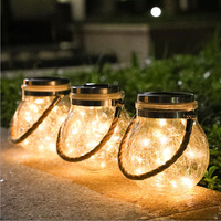Guirlandes lumineuses solaires pour bocaux Mason, étanches IP65, lumières LED féériques pour jardin, terrasse extérieure, fête, décoration de mariage