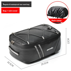 Sac de selle de <span class=keywords><strong>vélo</strong></span> multifonctionnel 8L, pratique, en PU imperméable, porte-bagages, <span class=keywords><strong>valise</strong></span>, taille personnalisable, sac de rangement pour le cyclisme - Product Image 4