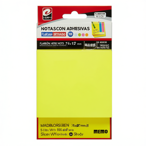 Notas Adhesivas Fluorescentes 76x127mm 100 Hojas con Adhesivo 5 Colores Blocs de Notas para Oficina - Product Image 3