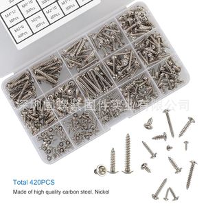Carbon Steel Phillips Pan Head Self Tapping <b>Screws</b> With Washers M2 M3 <b>M4</b> Metric <b>Screw</b> Kit 420Pcs - Product Image 3