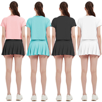 Ensemble de tenue de yoga d'été pour femmes, ensemble deux pièces à séchage rapide, tenue de fitness, jupe courte pour l'entraînement et la course à pied