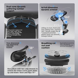 Sedia ergonomica da ufficio con supporto lombare sospeso a doppia ala comoda per una lunga seduta, adatta per l'uso in casa e in ufficio - Product Image 3