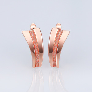 Orecchini a polsino geometrici in metallo per coppia, gioielli minimalisti in rame alla moda - Product Image 3