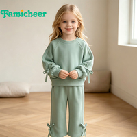 Ensemble décontracté deux pièces pour filles, coupe ample, en coton doux, pour enfants