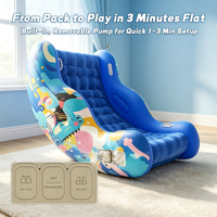 Fauteuil à bascule gonflable en PVC floqué pour enfants avec pompe intégrée, canapé de lecture sensoriel pour tout-petits