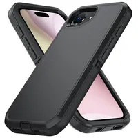 Étui de téléphone hybride robuste antichoc avec clip ceinture compatible pour iPhone 16e 17e Air 18 17 16 15 14 Pro Max Plus
