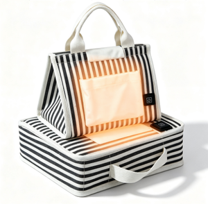 Sac isotherme chauffant pour repas, sac de transport électronique pour réchauffer les aliments, doublure imperméable et anti-graisse, sac à trois températures réglables - Product Image 2