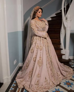 Impresionante y hermosa ATIYA LIBAS Lehenga Choli velo pesado Zardozi bordado acetato Material hasta el suelo para vestido de novia - Product Image 6