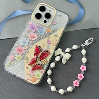 Coque de téléphone intelligente BAILI Factory pour femmes, style papillon et fleur, avec chaîne en diamant et bracelet perlé pour ITEL A70/A60S/06/A05S