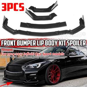 Black/Carbon Fiber Look <b>Car</b> Front Bumper Splitter Lip <b>Diffuser</b> Body Kit Spoiler Guard For Infiniti Q50 Sport 2014 2015 2016 2017 - Product Image 1