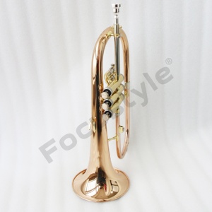 Flugelhorn Profesional FFG-300 de <span class=keywords><strong>Cobre</strong></span> Dorado, Acabado en Laca Transparente de Alta Gama, Instrumento de Alto Rendimiento en Sib con Estuche - Product Image 4