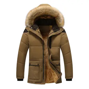 Chaqueta gruesa de algodón para hombre, chaqueta de invierno de alta calidad, de talla grande, cálida, acolchada, con capucha, 2021