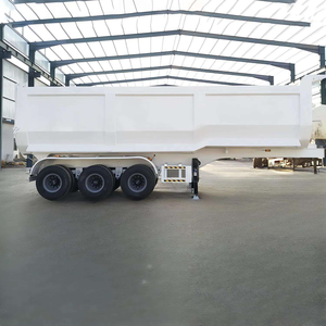 Remorque de camion semi-remorque à benne hydraulique arrière, capacité 50-80 tonnes, en acier robuste - Product Image 1