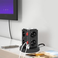 UE 12 prises tour multifonction prise d'alimentation intelligente UE distributeur d'alimentation USB charge pour bureau à domicile