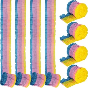 Guirnalda de Papel Crepé Estampado con Bloques de Color Ouyuan, Decoración de Fondo para Fiesta de Año Nuevo Chino, Cinta Decorativa Impermeable - Product Image 1
