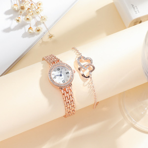Women's <strong>Watch</strong> <strong>Set</strong> <strong>Fashionally</strong> Unique Diamond <strong>Set</strong> Steel Bracelet Women's Quartz <strong>Watch</strong> <strong>Set</strong> - Product Image 2