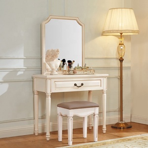 Ngà Kem Pháp Phong Cách Rococo Bàn Trang Điểm Khắc Hiện Đại Với Gương Từ Gỗ Gụ - Product Image 2