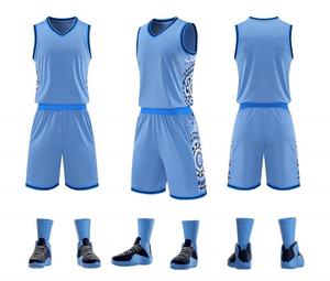 Ensemble de maillots de basket-ball personnalisés par sublimation, col en V, sans manches, uniforme d'équipe, kit sportif à séchage rapide pour l'entraînement - Product Image 3