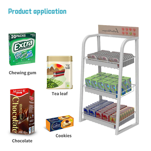 Countertop dây kim loại <span class=keywords><strong>3</strong></span> Tier nhai kẹo cao su hiển thị Snack Rack hiển thị cho siêu thị - Product Image 4