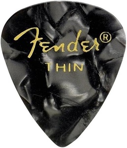 Púas de Guitarra <span class=keywords><strong>Fender</strong></span> Premium Hechas a Mano, Forma 351, Logotipo Negro, Diseño Moto, Delgadas, Paquete de 12 - Product Image 2