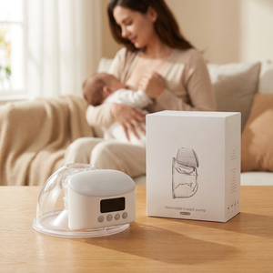 Tiralatte Elettrico Wireless con Schermo LED, Indossabile a Mani Libere, Coppa di Raccolta Latte da 240ML, Aspirazione Silenziosa, Senza BPA, Silicone OEM - Product Image 1