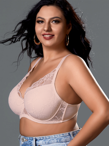 Nuovo <span class=keywords><strong>Reggiseno</strong></span> Elegante Plus-Size da Donna con Ferretto e Bordo in <span class=keywords><strong>Pizzo</strong></span>, Taglia Coppe Grandi 110E - Product Image 5