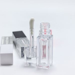 <b>Custom</b> 10ml Square Clear Lip Gloss Tubes Container Cosmetic Tubes Packaging for <b>Lipstick</b> Blush Lipgloss Tubes With Big Brush - Product Image 5