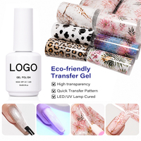 Gel de transfert adhésif puissant pour nail art, sans HEMA ni TPO, pour le transfert rapide des motifs et autocollants pour ongles
