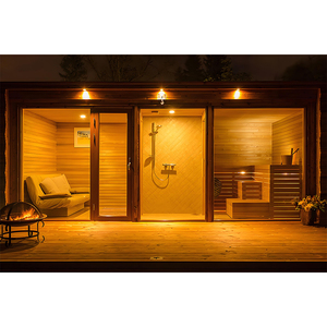 Sauna Tradizionale da Esterno in Legno <span class=keywords><strong>di</strong></span> Cedro Rosso per 6 Persone, Cabina Sauna <span class=keywords><strong>a</strong></span> Vapore Secco Intelligente per <span class=keywords><strong>Casa</strong></span> - Product Image 6