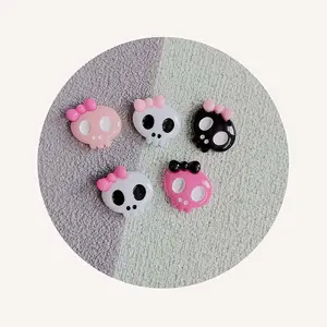 Halloween theme resin crafts multi-color cartoon skulls resin bead resin flat back cabochon DIY halloween decoration